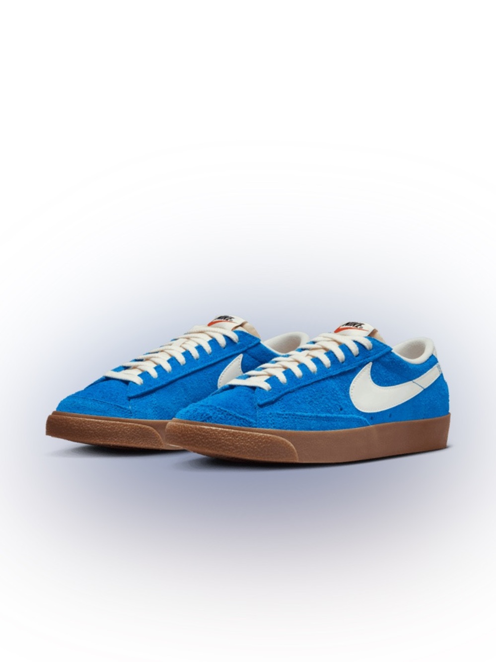 Nike Men’s “Blazer” Blue Suede Sneakers with White Swoosh and Gum Sole